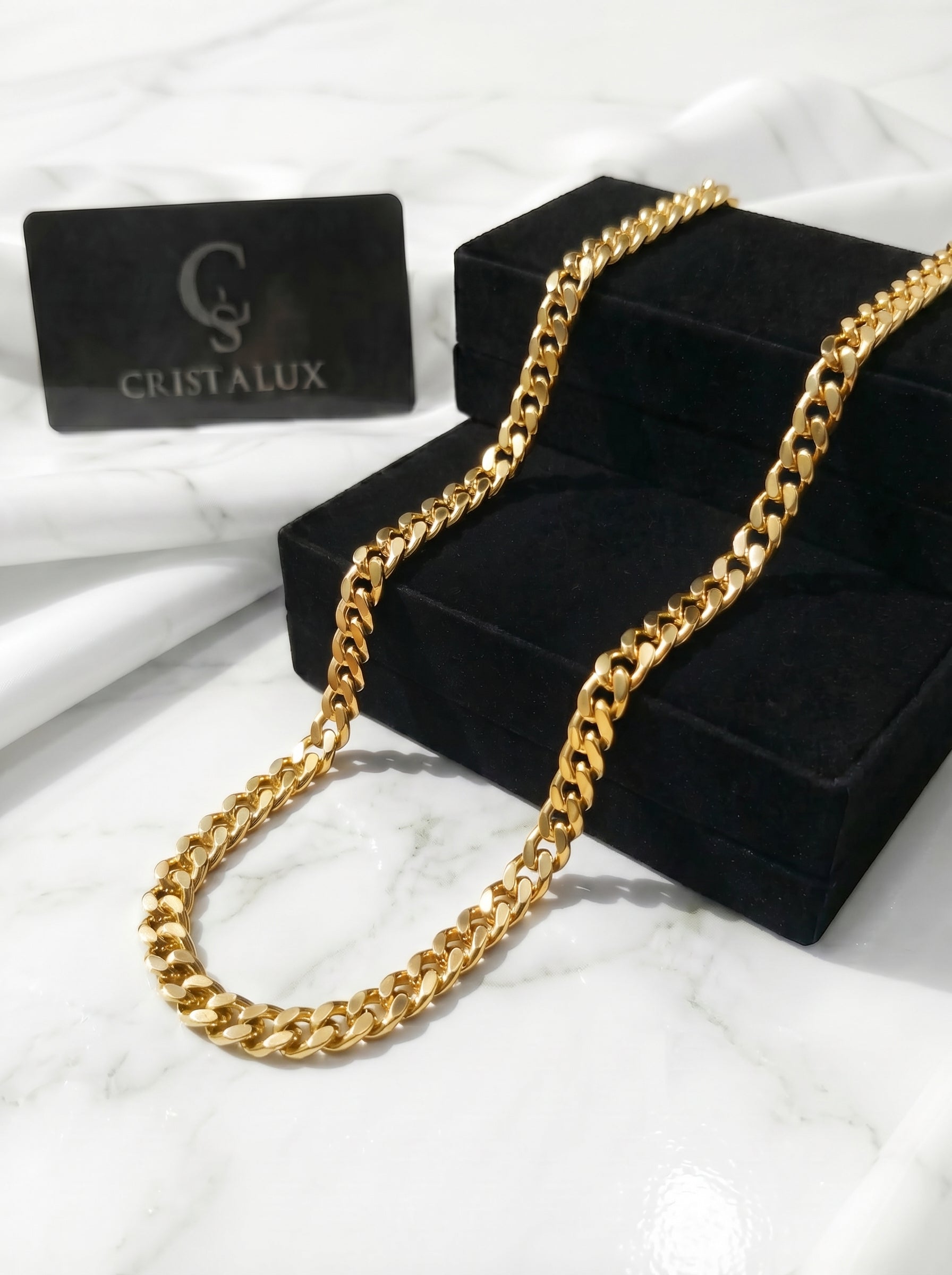 CADENA CUBABA DORADA PREMIUM | 5MM - 60CM