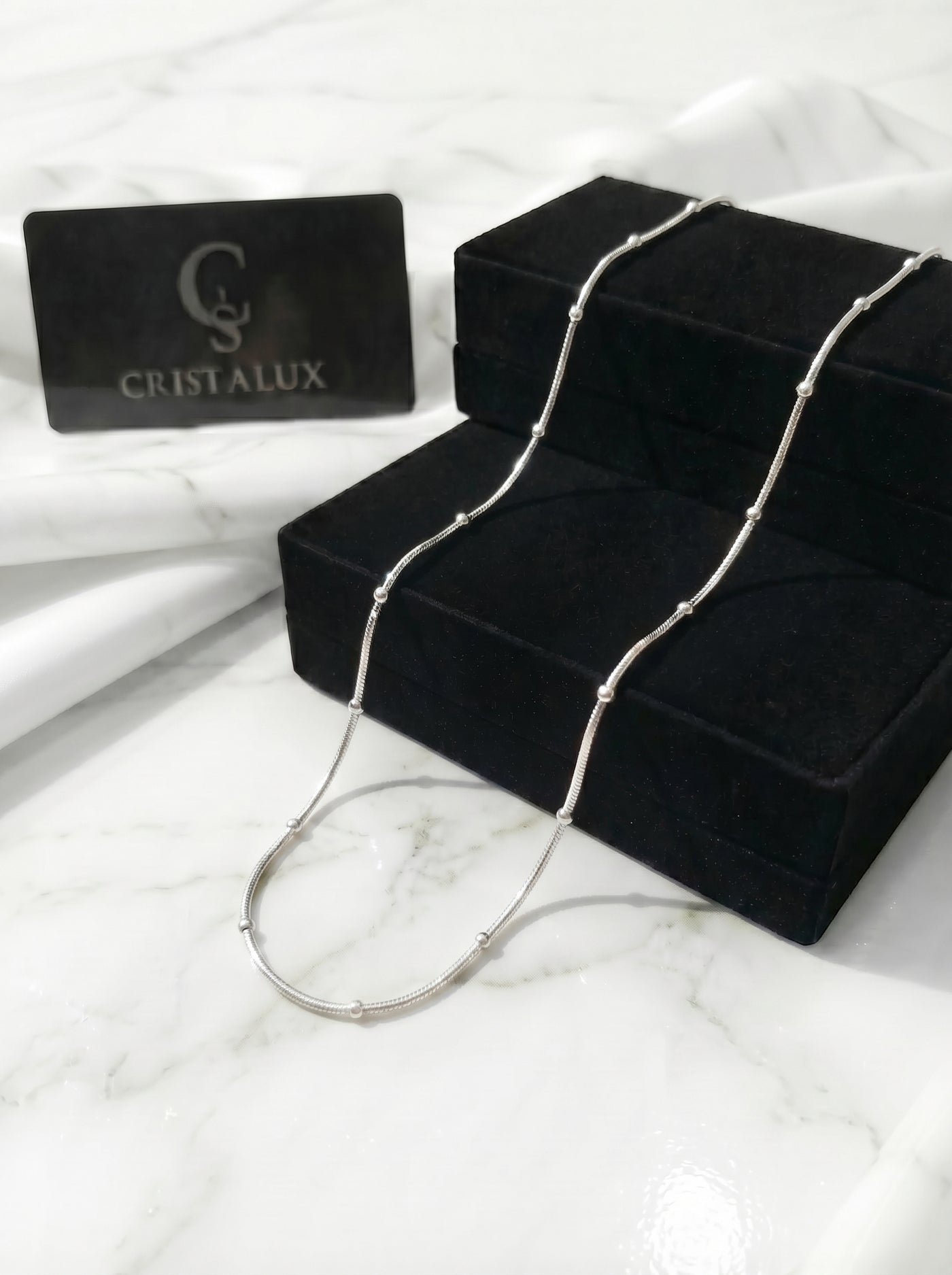 CADENA FINA CON PEPAS PREMIUM | 1MM - 50CM