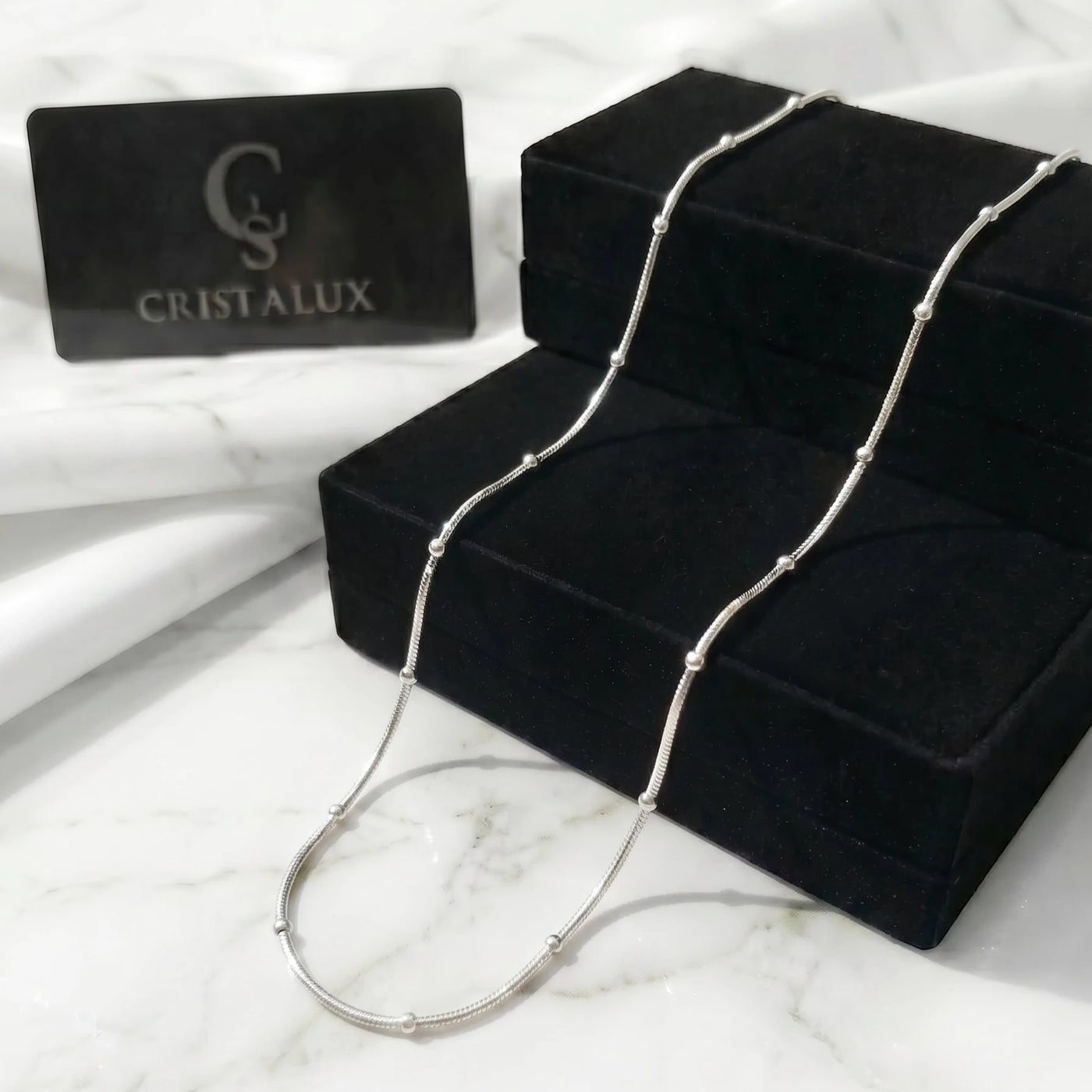 CADENA FINA CON PEPAS PREMIUM | 1MM - 50CM